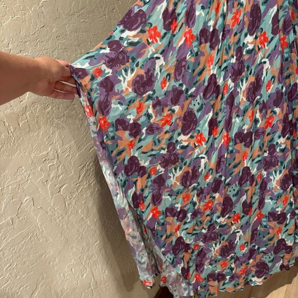 Nightcap Clothing Plum Rose Asymmetrical Skirt Kimono Maxi Dress Size M Coquette - Picture 8 of 15